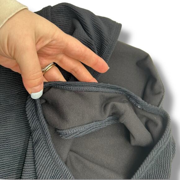 NWT Michael Kors Black One Piece Swimsuit Size 12 One Shoulder Ribbed Cut Outs - Picture 5 of 7